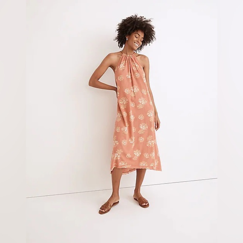 NWT Madewell High-Neck Cover-Up Maxi Dress in Moody Blooms